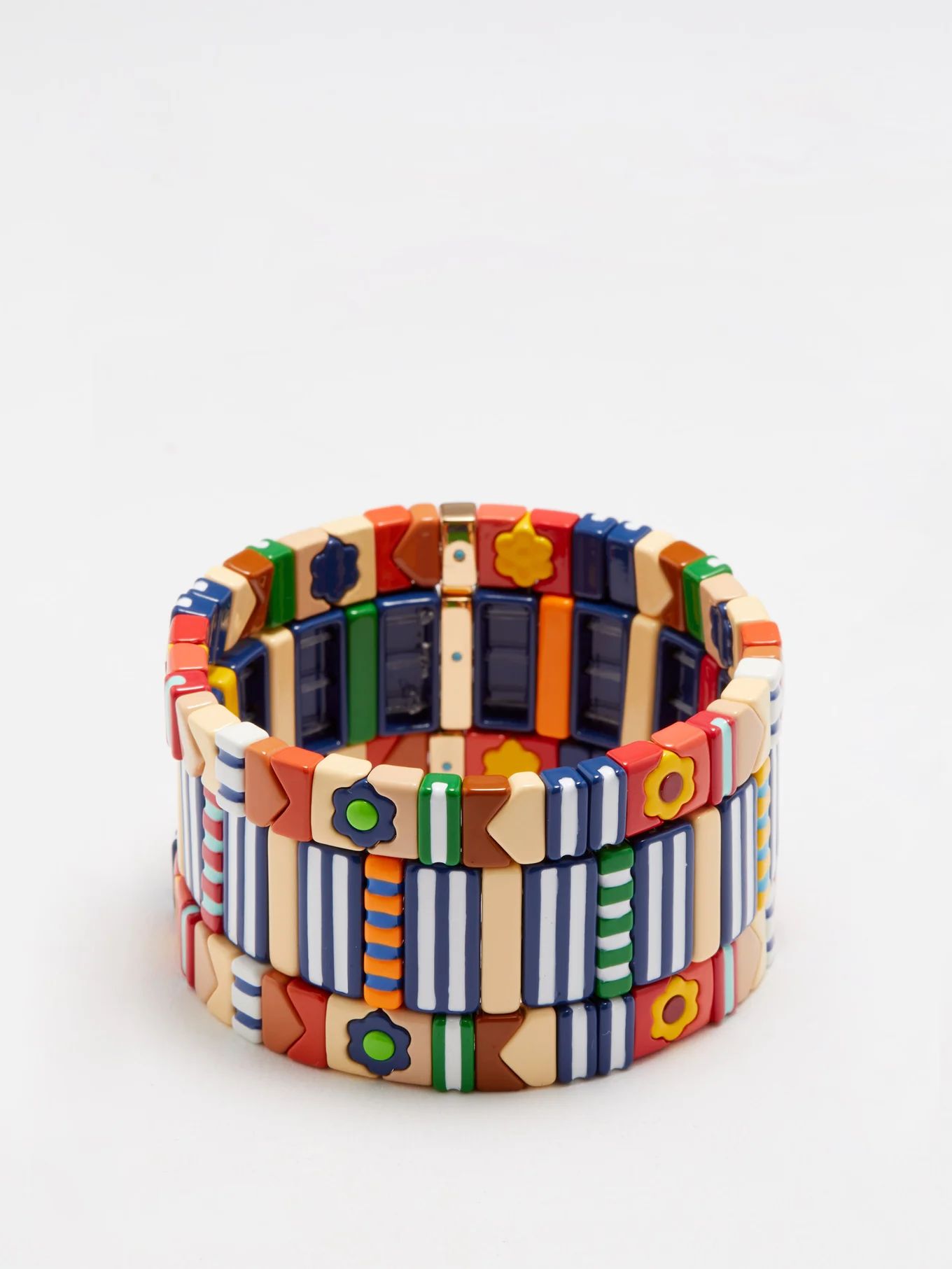 Set of three Prairie Rose Patchwork bracelets | Roxanne Assoulin | Matches (UK)
