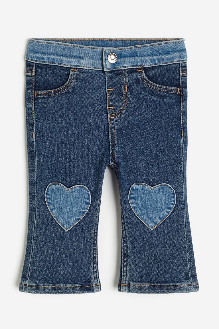 Flared Leg Jeans - Denim blue/hearts - Kids | H&M US | H&M (US + CA)