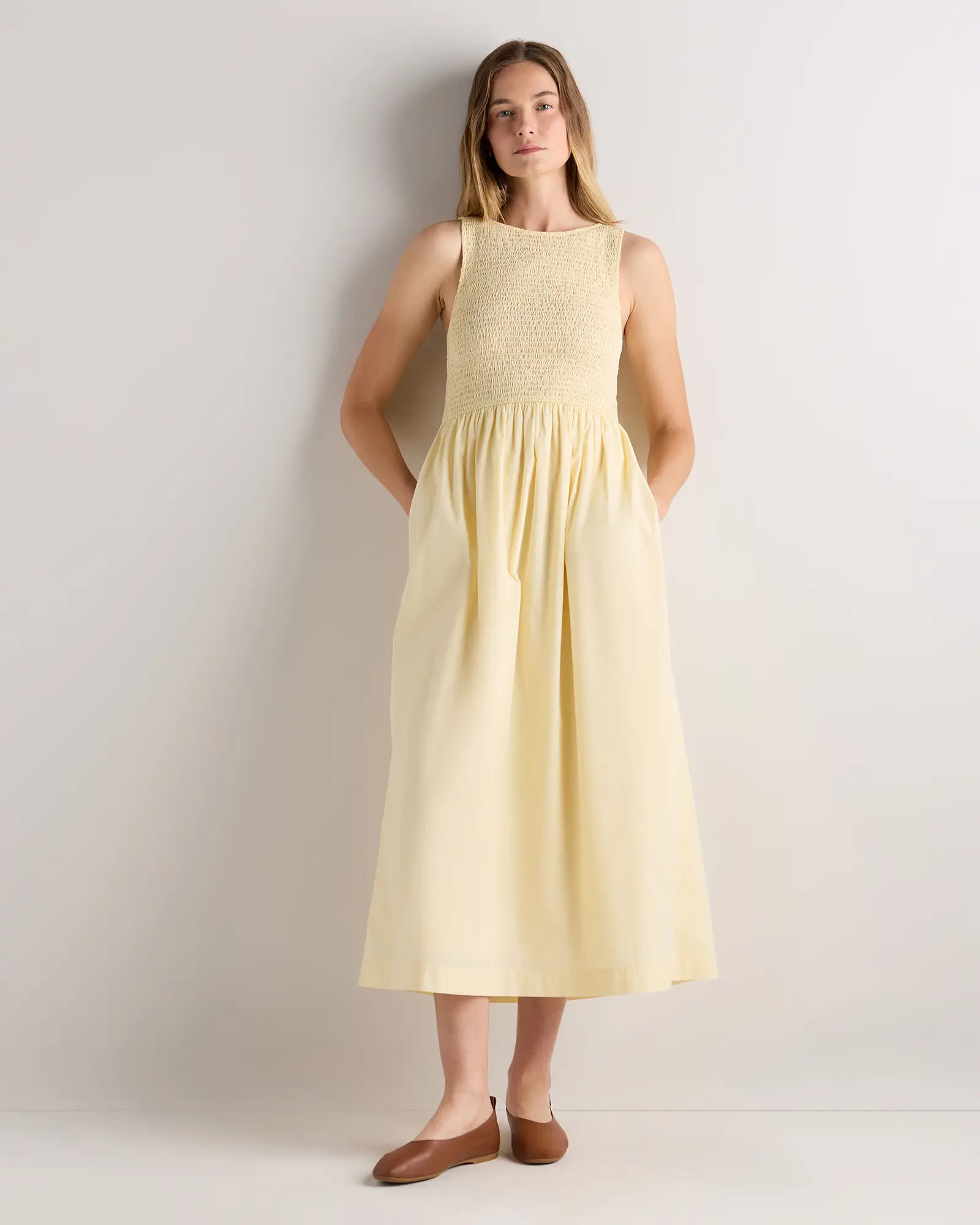100% Organic Cotton Poplin Boat Neck Maxi Dress | Quince