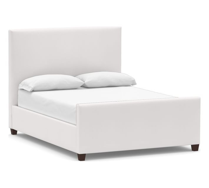 Raleigh Square Upholstered Tall Platform Bed With Footboard | Pottery Barn (US)