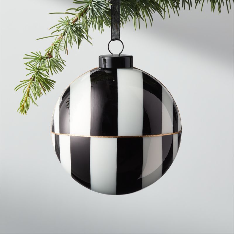 Versailles Black and White Christmas Ornament 4'' + Reviews | CB2 | CB2