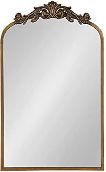 Kate and Laurel Arendahl Traditional Arch Mirror, 19" x 30.75" , Gold, Baroque Inspired Wall Decor | Amazon (US)
