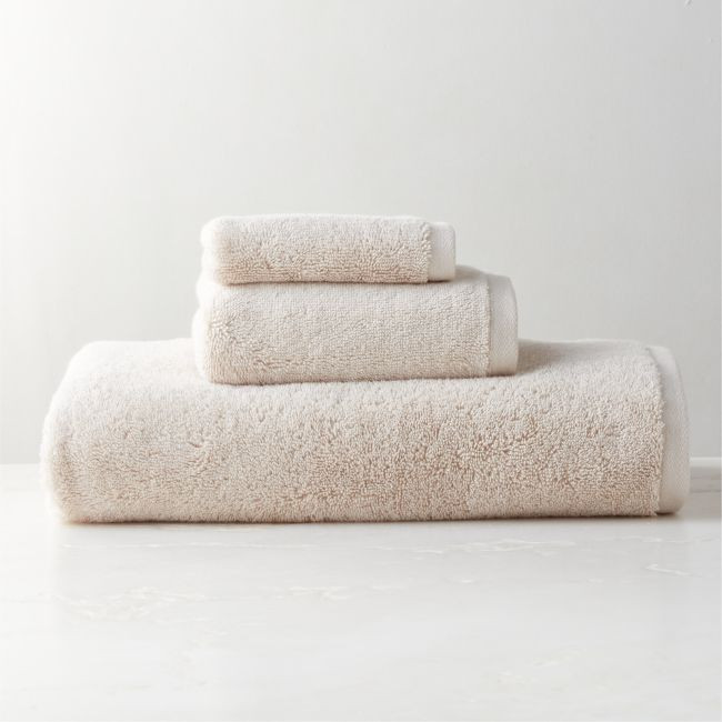 Kalani Organic Cotton Sand Bath Towel Set | CB2