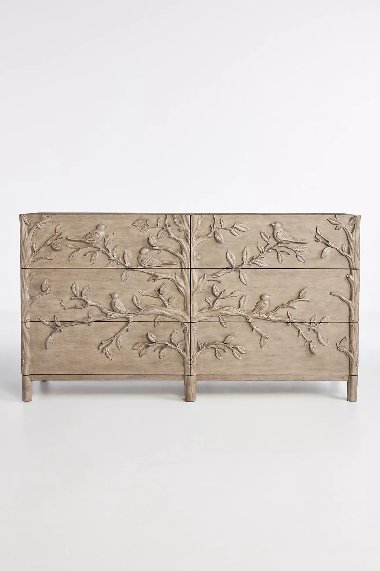 Ornithology Handcarved Six-Drawer Dresser | Anthropologie (US)