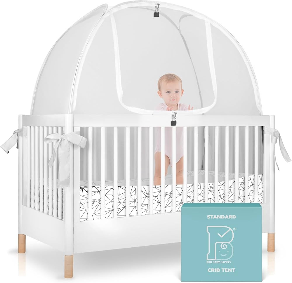 Breathable Mesh Crib Tent to Keep Baby from Climbing Out, Crib Net Canopy with Auto-Lock Zipper a... | Amazon (US)
