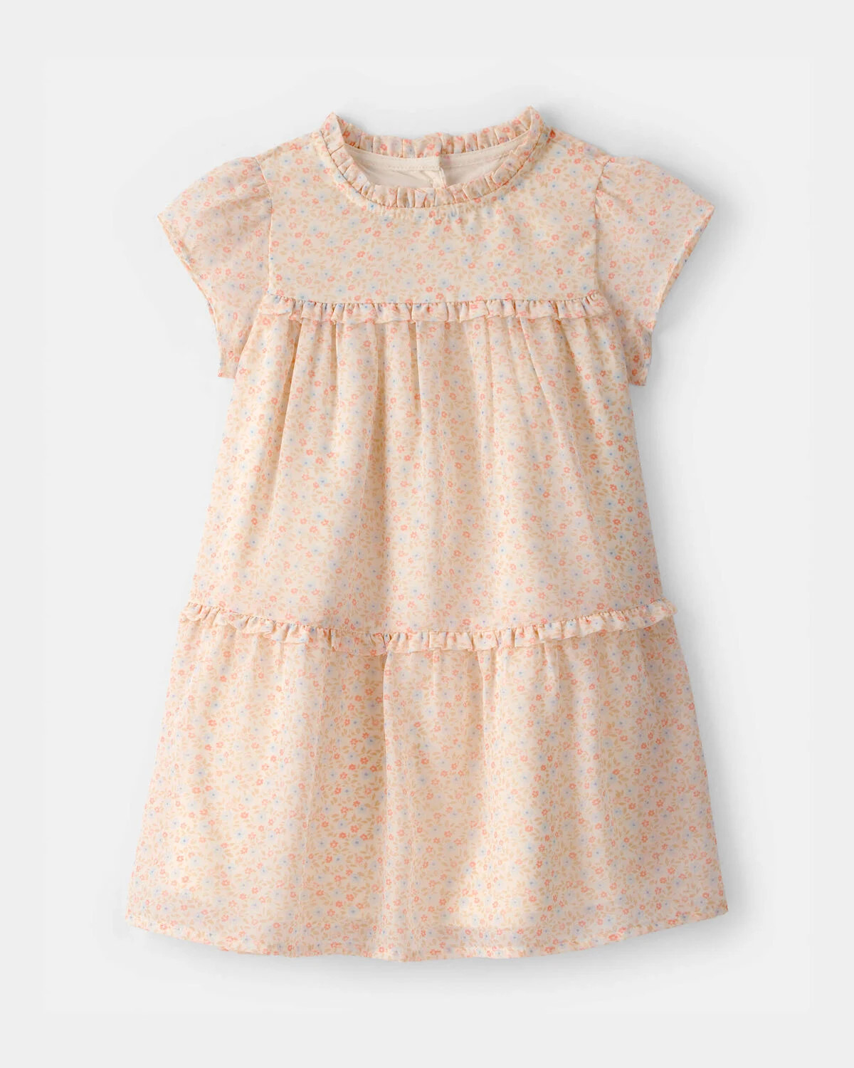 Toddler Girl Floral Tiered Chiffon Dress - Pink | Carter's Inc