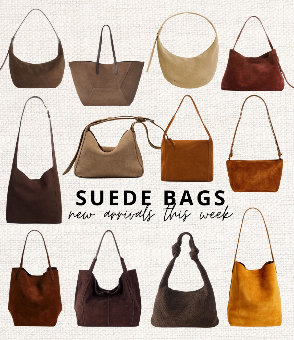 Suede bags are booming at the moment 🔥 They bring depth in an outfit by their soft texture imo! I love them and have two faux suede bags myself 

‼️Don’t forget to tap 🖤 to add this post to your favorites folder below and come back later to shop

Make sure to check out the size reviews/guides to pick the right size

Suede bag, brown suede bag 💼, beige suede bag, tan suede bag, autumn bag, fall bag

#LTKItBag #LTKSeasonal #LTKStyleTip