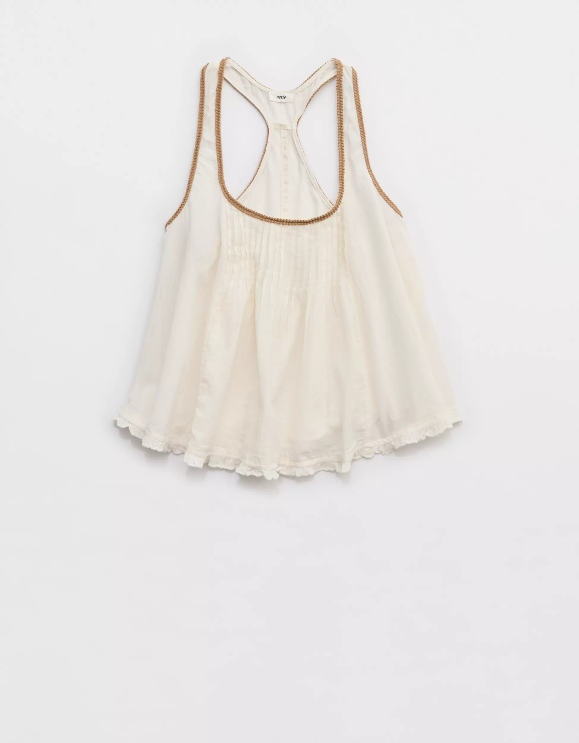 Aerie Woven Scoop Neck Tank Top | Aerie