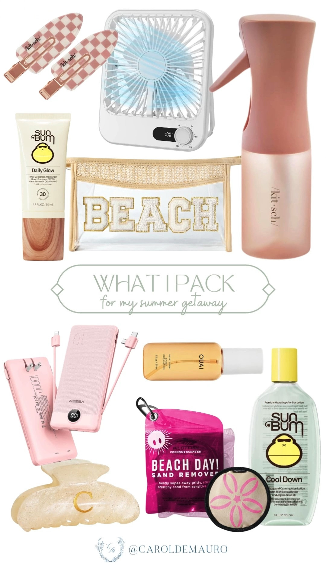 Consider this your official sign to start packing for that upcoming beach trip with all the best beauty and travel essentials! From the chic clear pouch and checkerboard clips to the ultra-hydrating Sun Bum Cool Down lotion and Ouai texture spray, these items are keeping me refreshed and glowing all summer long.

amazon finds, summer getaway, beach trip, vacation essentials, tech gadgets, sunscreen, hair accessories, portable fan

#LTKTravel #LTKSwim #LTKgrwm