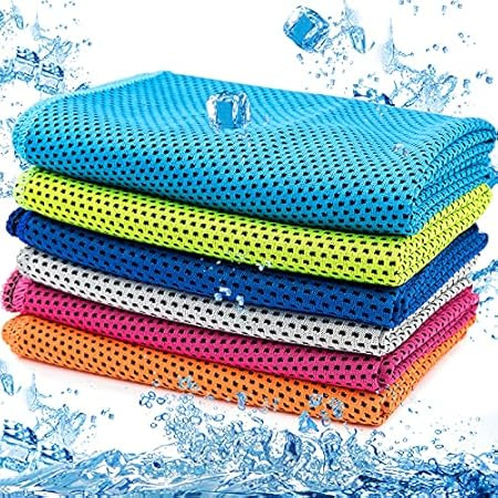 YQXCC 3 Pcs Cooling Towel (47"x12") Cool Cold Towel for Neck, Microfiber Ice Towel, Soft Breathable  | Amazon (US)