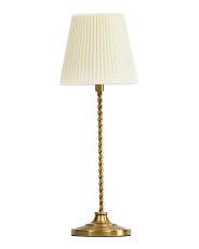 15.75in fluted fabric twisted metal rechargeable table lamp | TJ Maxx