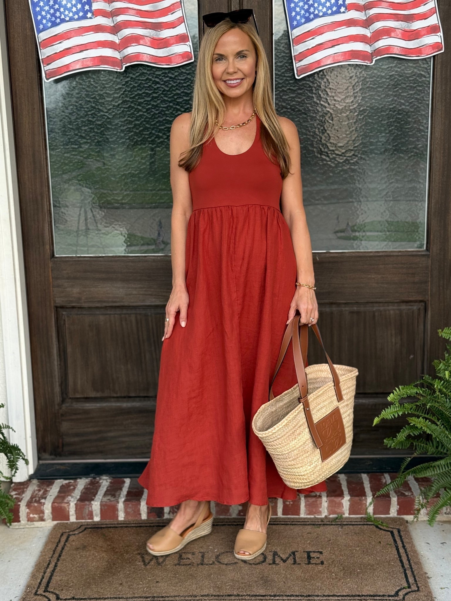 Red halter midi/ maxi dress
