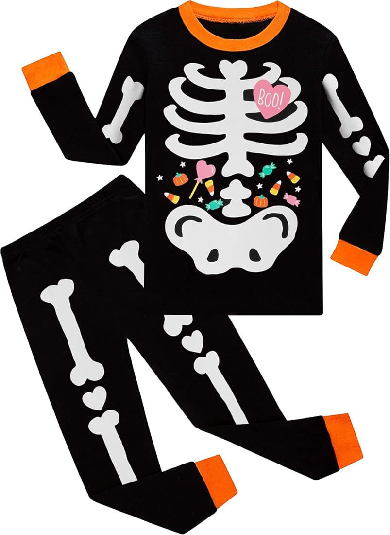 Little Hand Toddler Boys Pajamas Skeleton PJs Glow in The Dark Sleepwear Pant Sets Kids Jammies | Amazon (US)