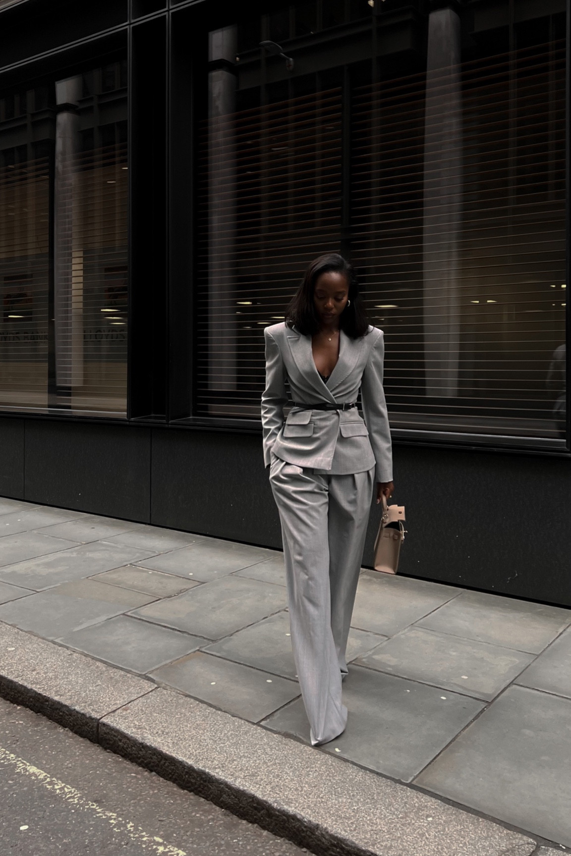 Office suit, shoulder padded blazer paired with wide leg trousers for a monochromatic look

#LTKworkwear #LTKeurope #LTKfit