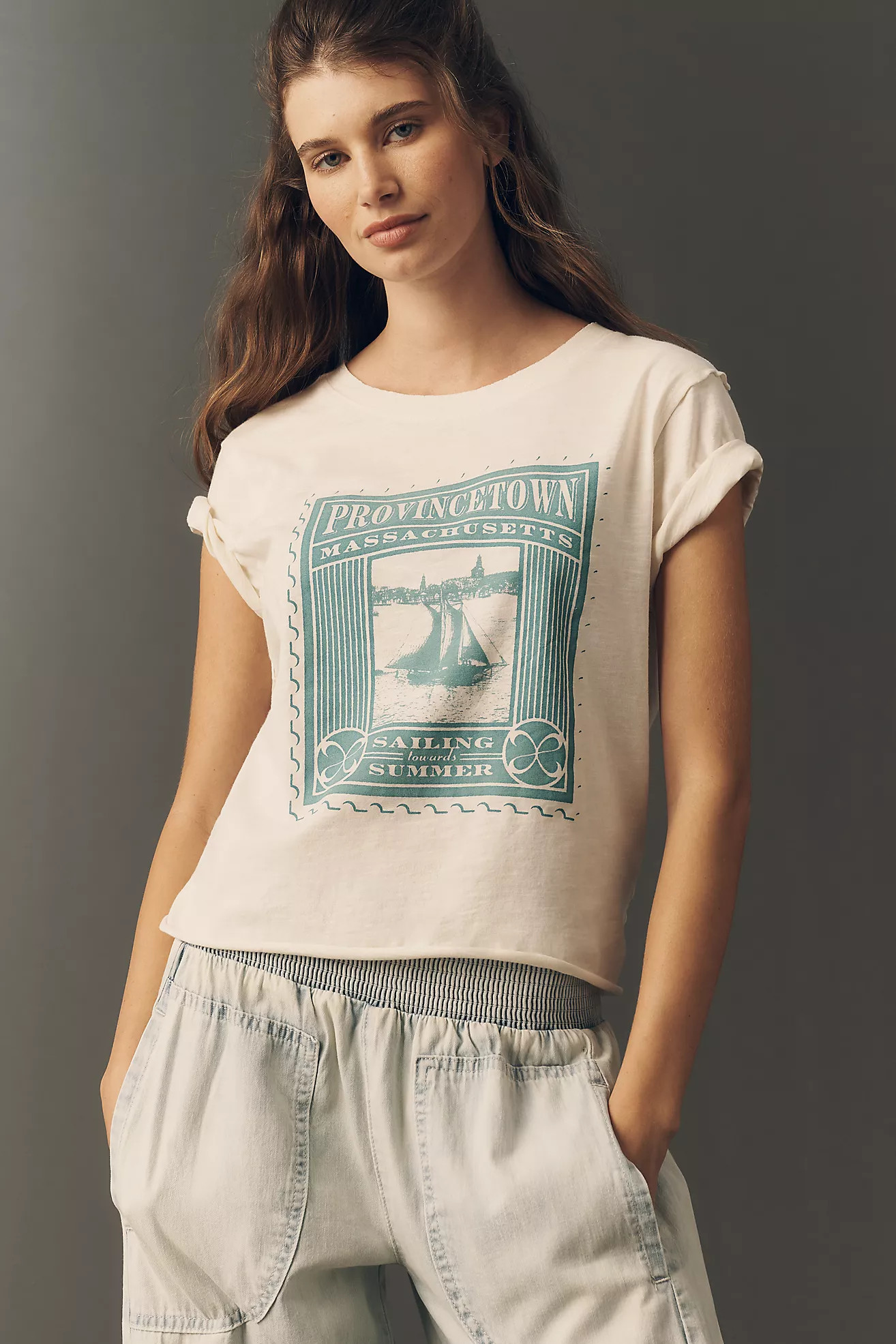 Maeve 100% Cotton Graphic Boxy Tee | Anthropologie (US)