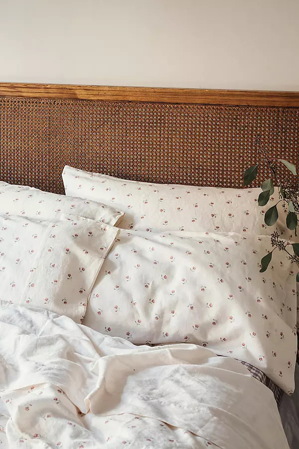 Posy Bud Linen Blend Pillowcase Pair | Anthropologie (US)
