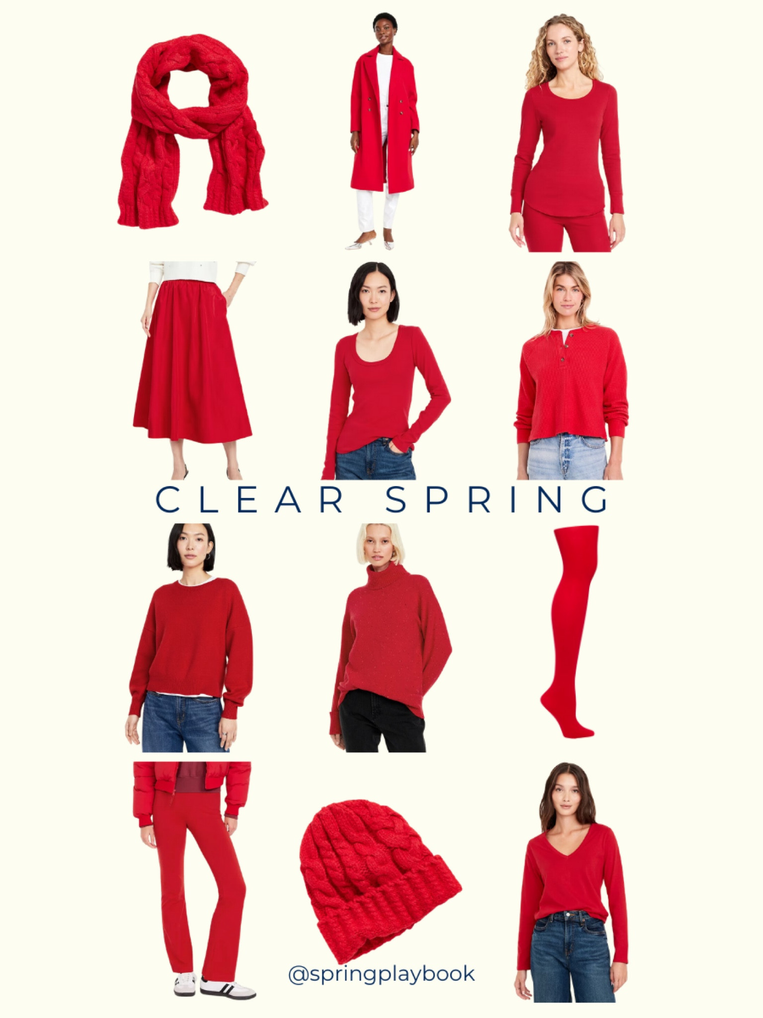 Clear Spring red at Old Navy. Historically this color is #hocpoppy which is considered a “true red”. 

#createdcolorful #createdcolorfulspring #hocspring #tcispring #pcaspring #lightspring #warmspring #truespring #brightspring #clearspring #paintboxspring #bluespring

#LTKFindsUnder50 #LTKSaleAlert #LTKSeasonal