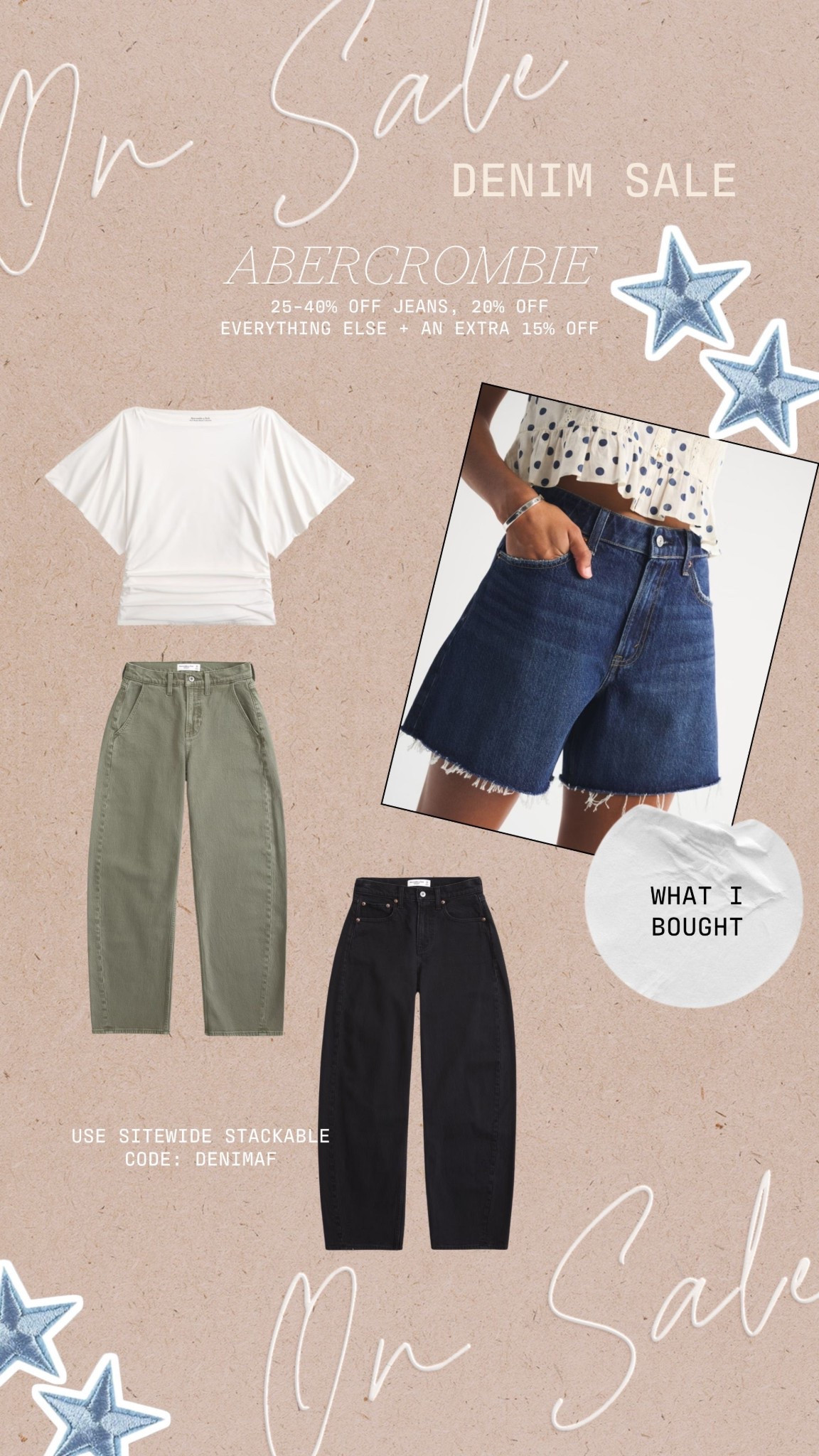 Abercrombie sitewide sale! Use stackable code DENIMAF 

#LTKSaleAlert