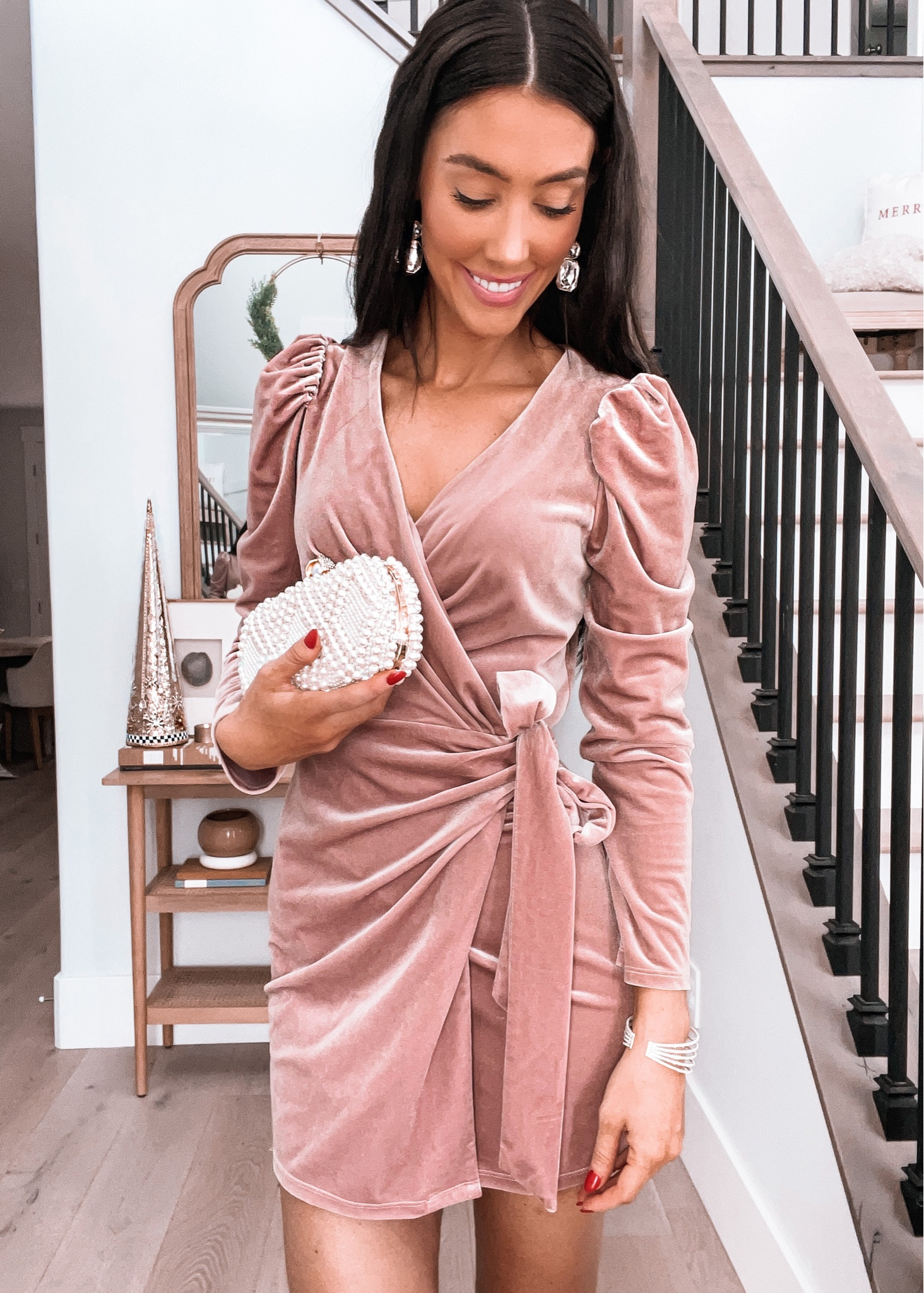 Holiday dress, velvet wrap dress, pink velvet dress, Christmas dresses, holiday style, holiday workwear party outfit, wedding guest dress

#LTKstyletip #LTKHoliday #LTKwedding