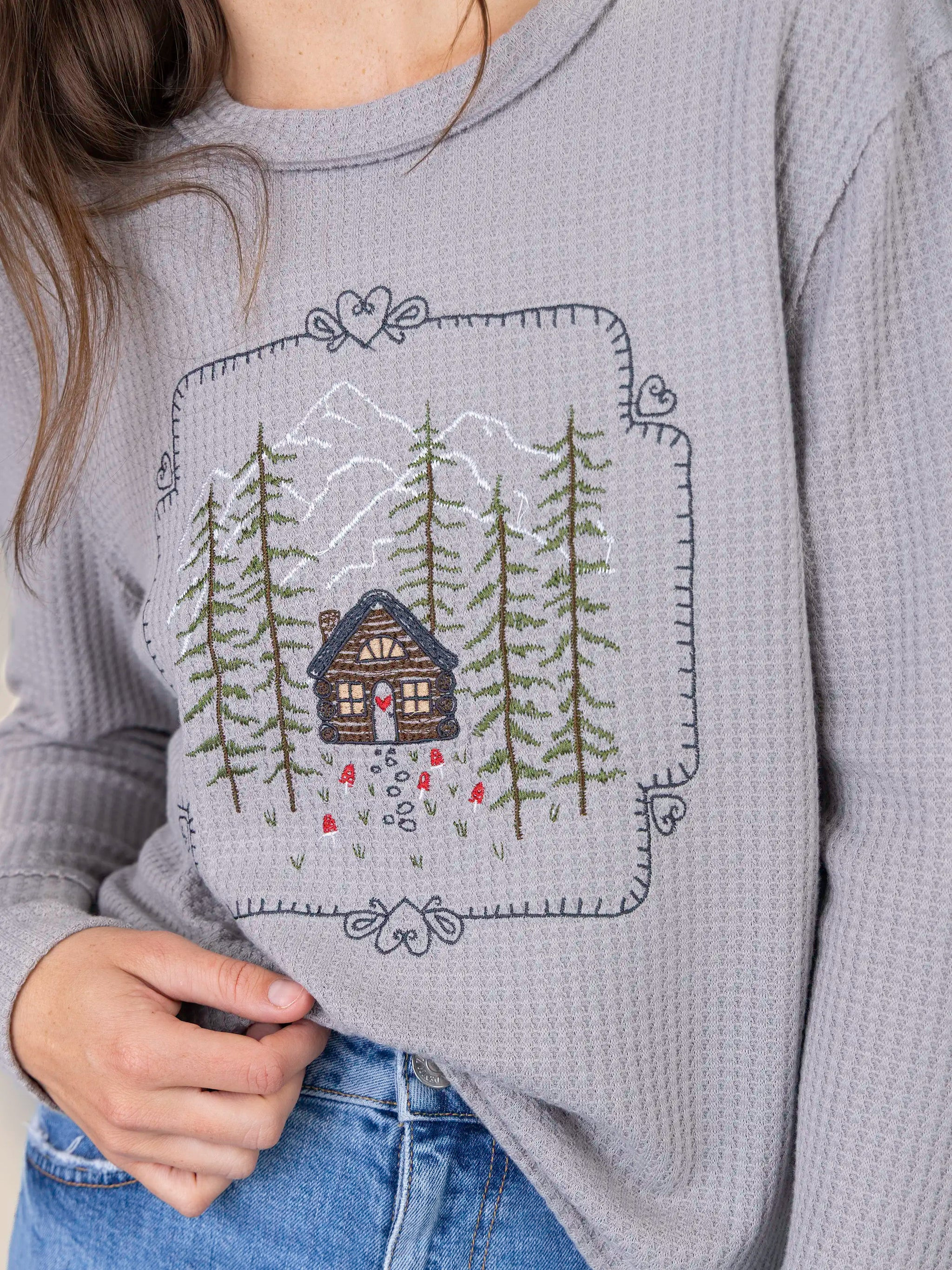 Parker Embroidered Thermal Tee | Natural Life