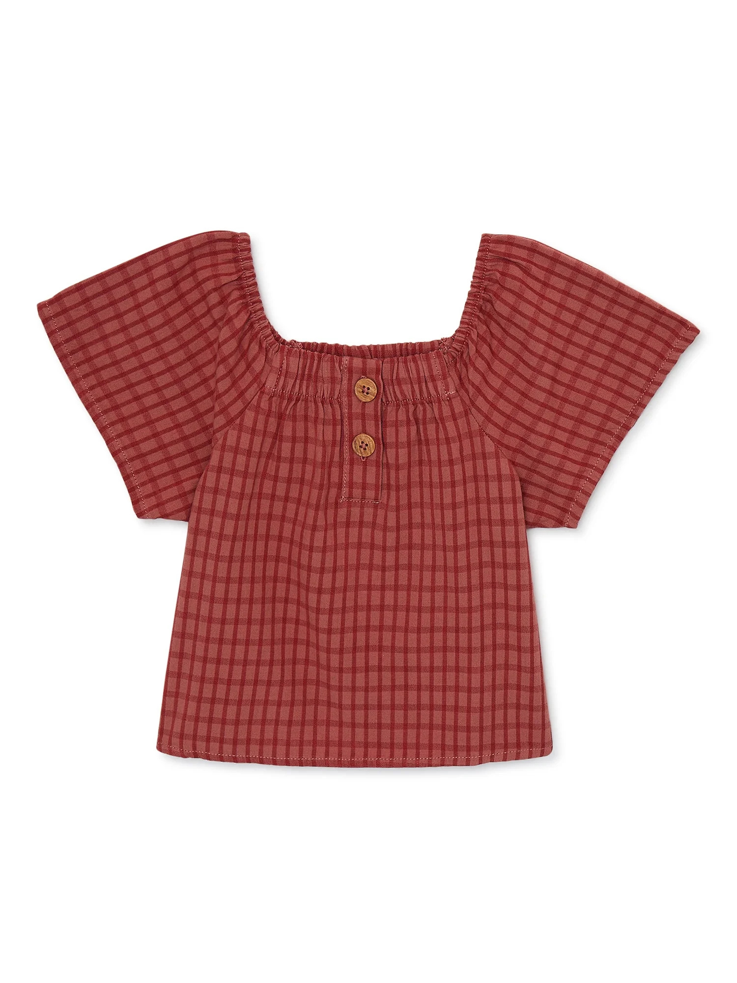 easy-peasy Toddler Girls Short Sleeve Henley Blouse, Sizes 12 Months - 5T | Walmart (US)