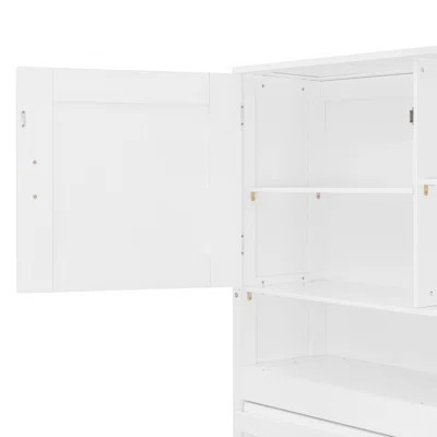 Wall Murphy Bed With Ample Storage Space And Diamond Stripes | Wayfair North America