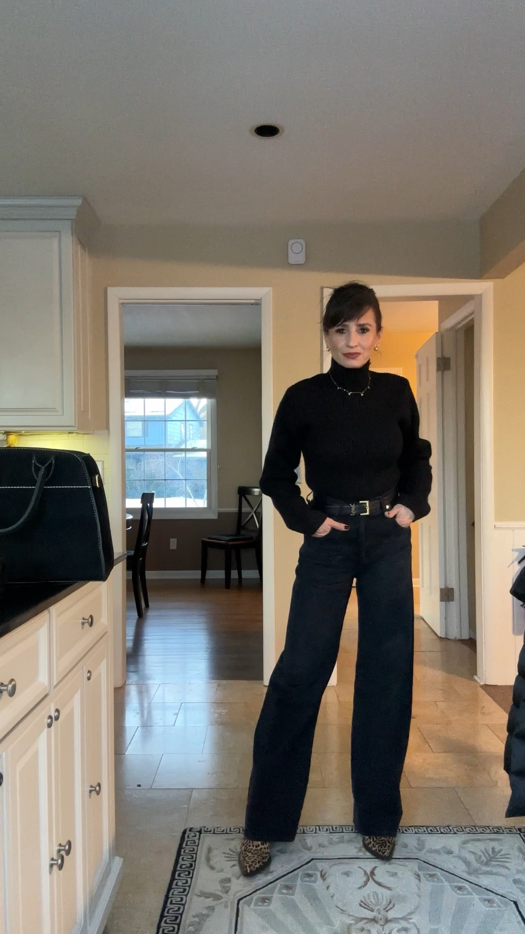 These black jeans are the typical loose fit but sits perfectly a bit below the waist.  Fits true to size.

Cheetah or leopard bootie also fit true to size and are super comfortable.

This coat is pretty, warm and chic!

The Amazon tote looks like a designer bag but for a 10th of the price 🥰

My exact turtleneck is sold out, so I linked similar ones

#LTKOver40 #LTKFindsUnder100 #LTKStyleTip