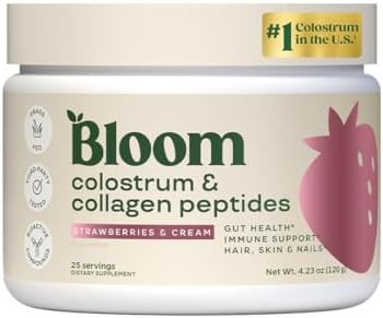Bloom Nutrition Bovine Colostrum Powder with Vitamin B-12 for Gut Health, Immune Support, Hair Gr... | Amazon (US)