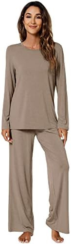 WiWi Bamboo Viscose Pajama Set for Women Soft Long Sleeve Top with Pants Sleepwear 2 Piece Pjs Se... | Amazon (US)