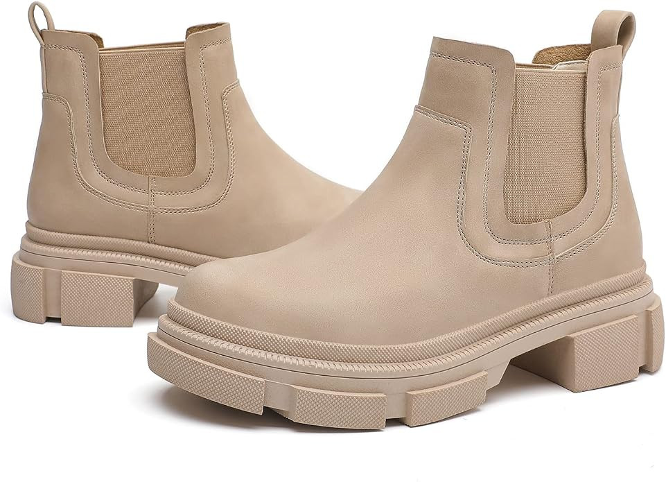 YETIER Women's Platform Chelsea Boots Fashion Elastic Lug Sole Chunky Heel Comfortable Slip On An... | Amazon (US)
