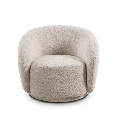 C3-2507 Swivel Accent Chair, Boucle Fabric Upholstered Barrel Chair for Living Room, 360° Swivel Base and Comfortable Seating | Wayfair North America