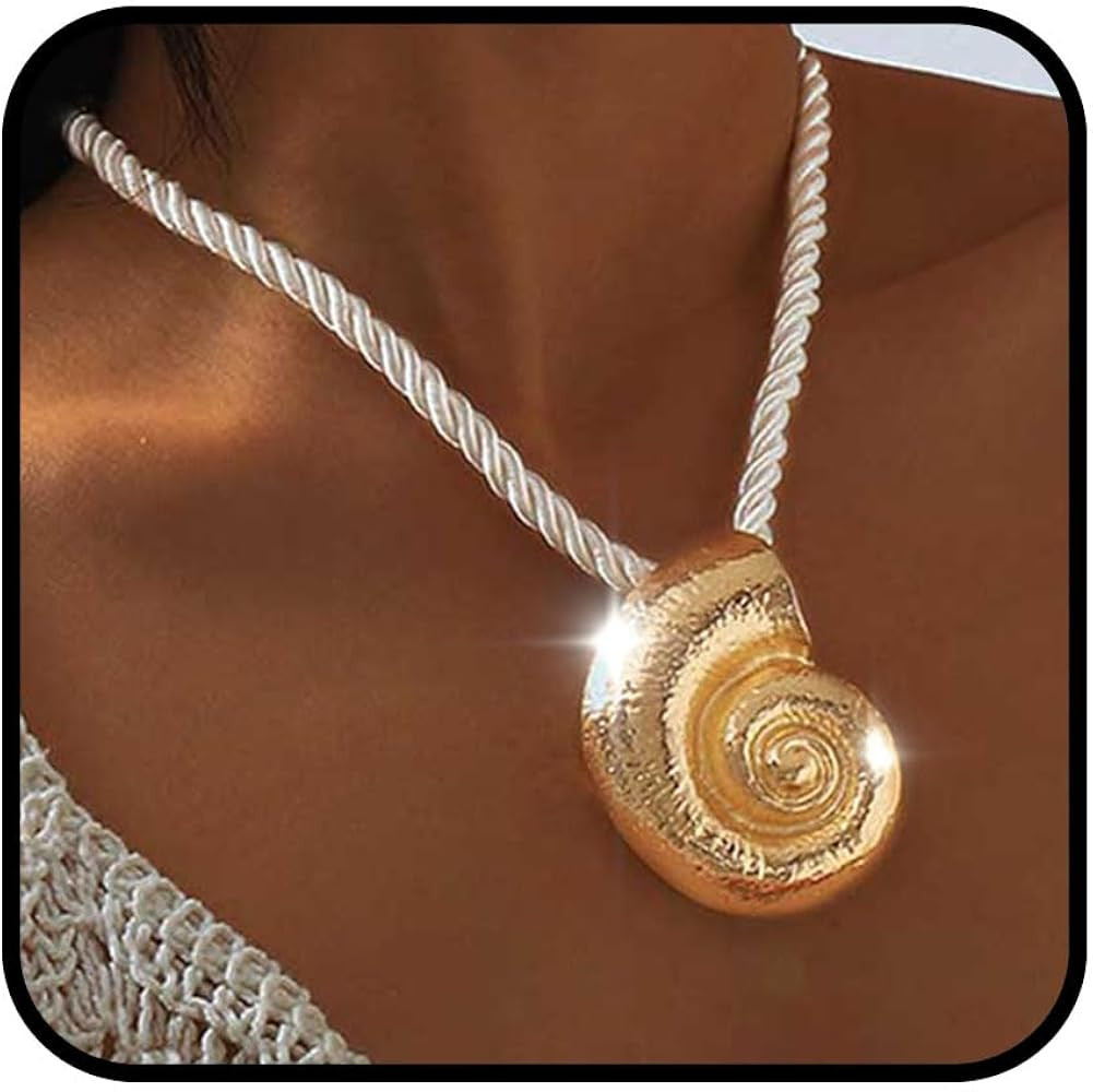 Yalice Gold Seashell Starfish Necklaces for Women Big Conch Sun Pendant Necklace Boho Flower Stat... | Amazon (US)