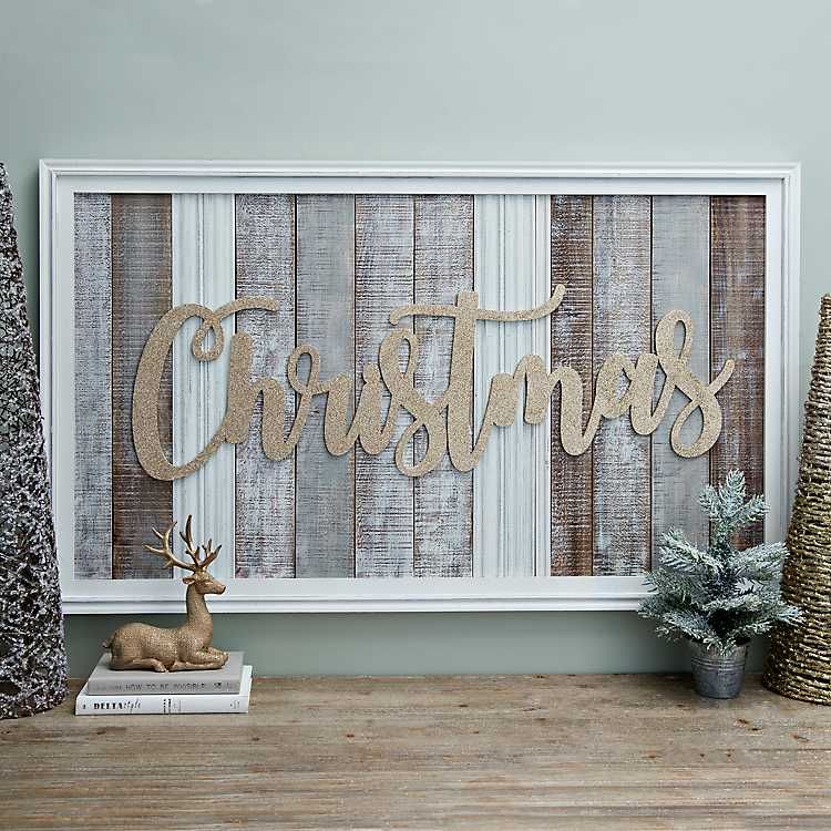 Gold Glitter Christmas Wall Plaque | Kirkland's Home