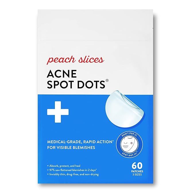Peach Slices Acne Spot Dots | Clear Hydrocolloid Acne Pimple Patch for Zits and Breakouts | Treat... | Amazon (US)