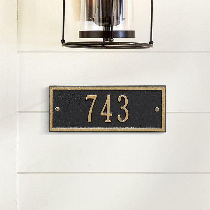 Camden Petite Elegant Metal Wall Address Plaque One Line House Number Sign | Ballard Designs, Inc.