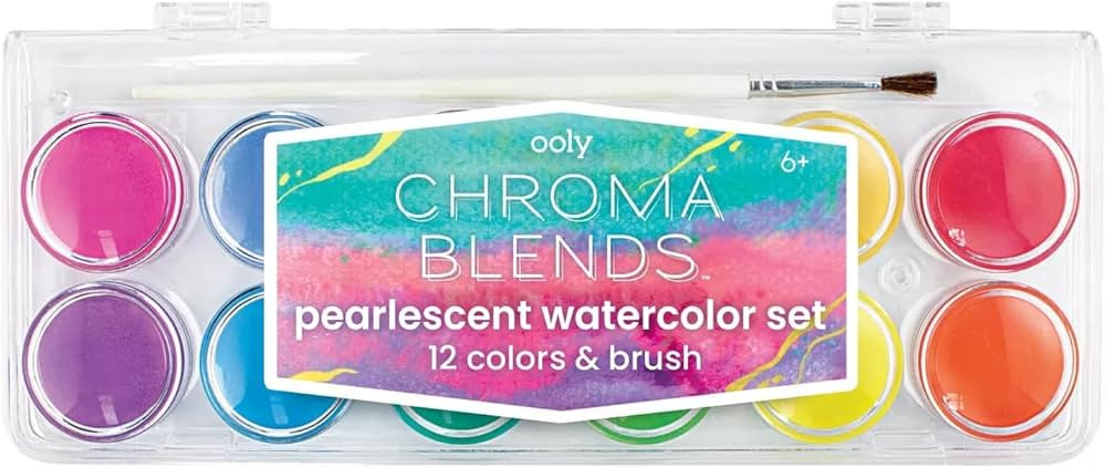 Ooly Chroma Blends Pearlescent Watercolor Set, 12 Colors, Watercolor Pack for Creative Kids and A... | Amazon (US)