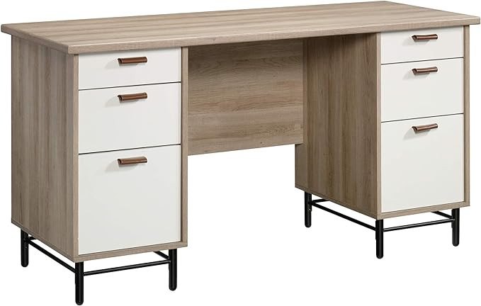 Sauder Anda Norr Executive Desk, L: 56.3" x W: 22.13" x H: 29.53", Sky Oak Finish | Amazon (US)