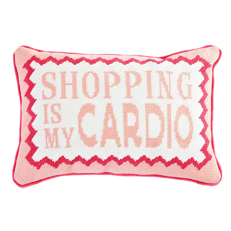 Shopping Is My Cardio Needlepoint Throw Pillow, 14x20 | At Home