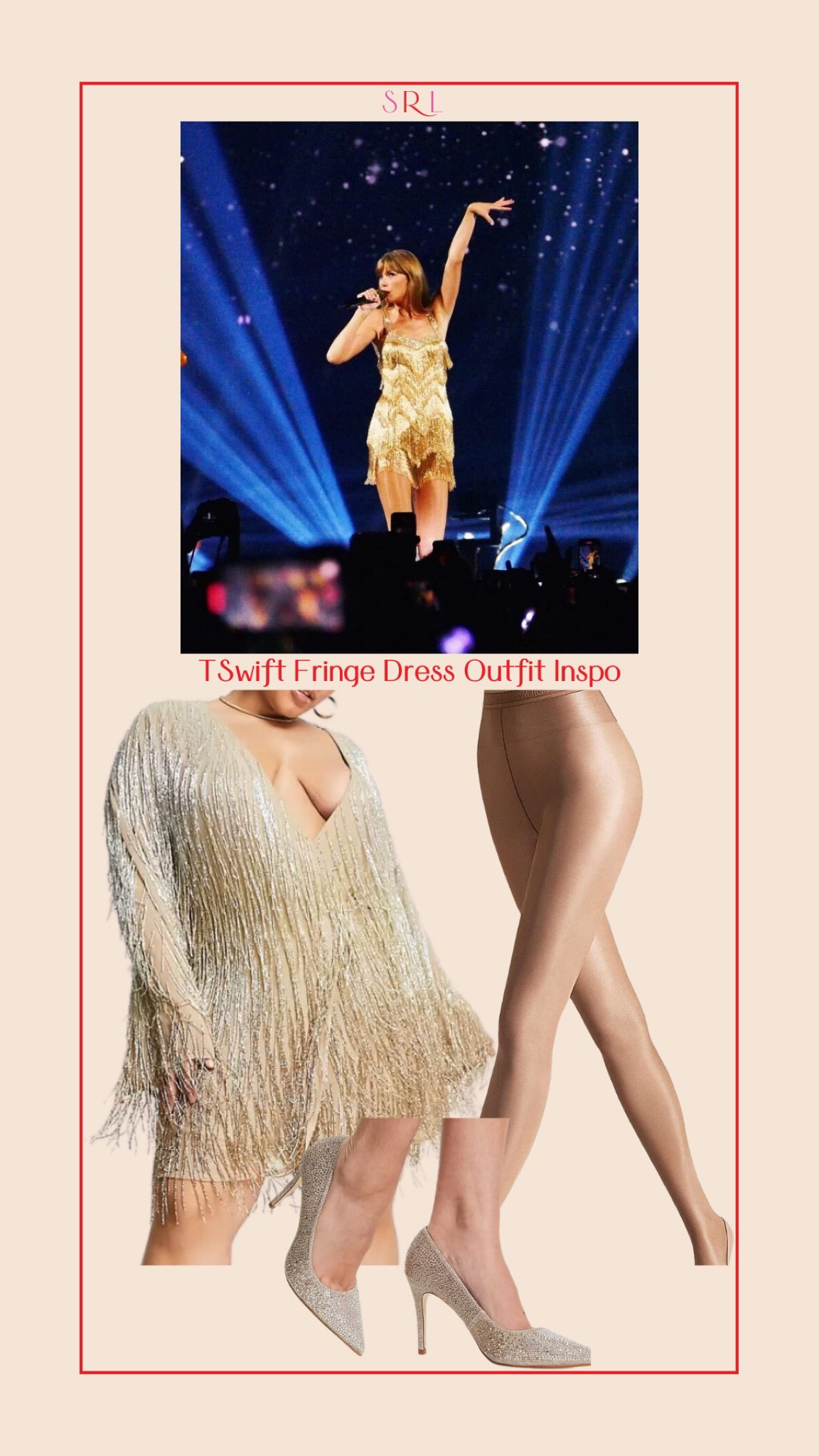 curvy outfit inspired by Taylor Swifts gold fringe Eras Tour outfit ✨

#LTKFestival #LTKcurves #LTKFind