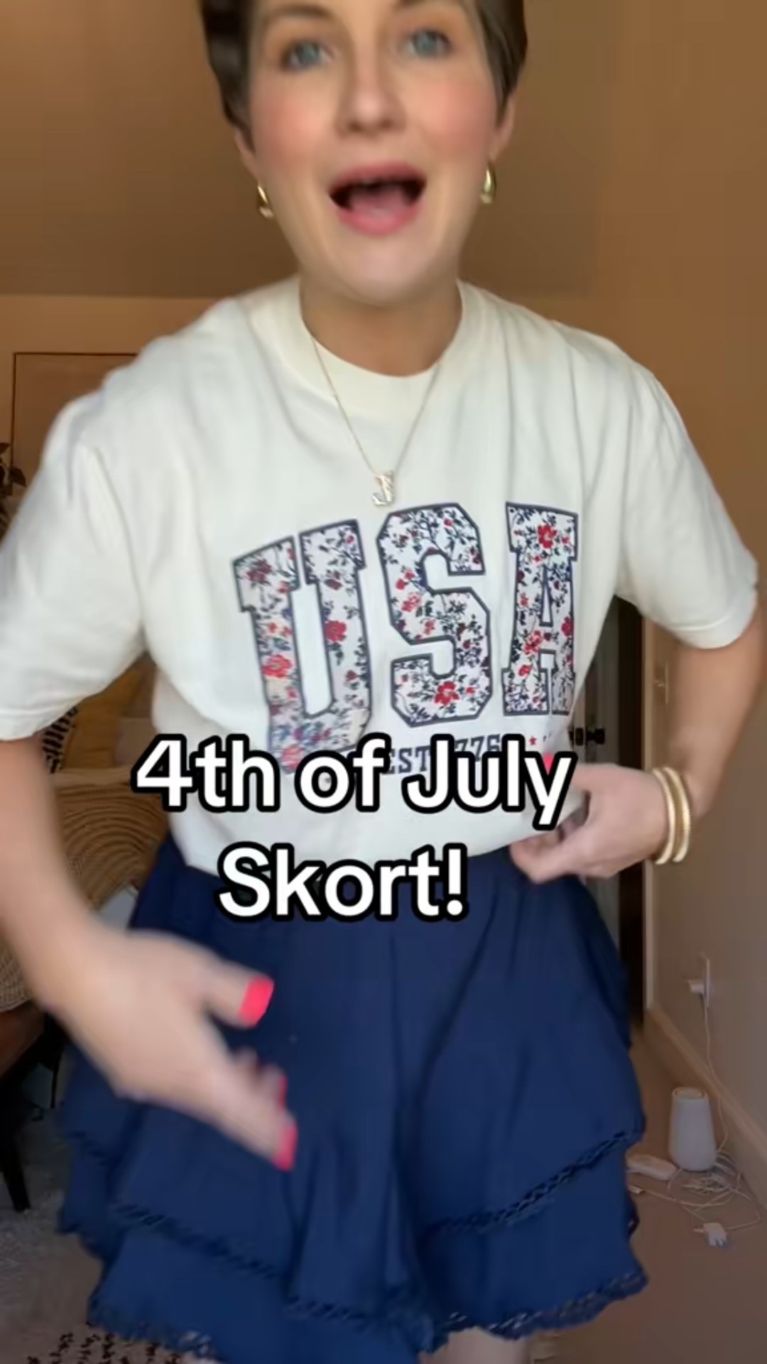 The cutest flowy skort for a 4th of July outfit! 

#LTKFindsUnder50 #LTKStyleTip #LTKSeasonal