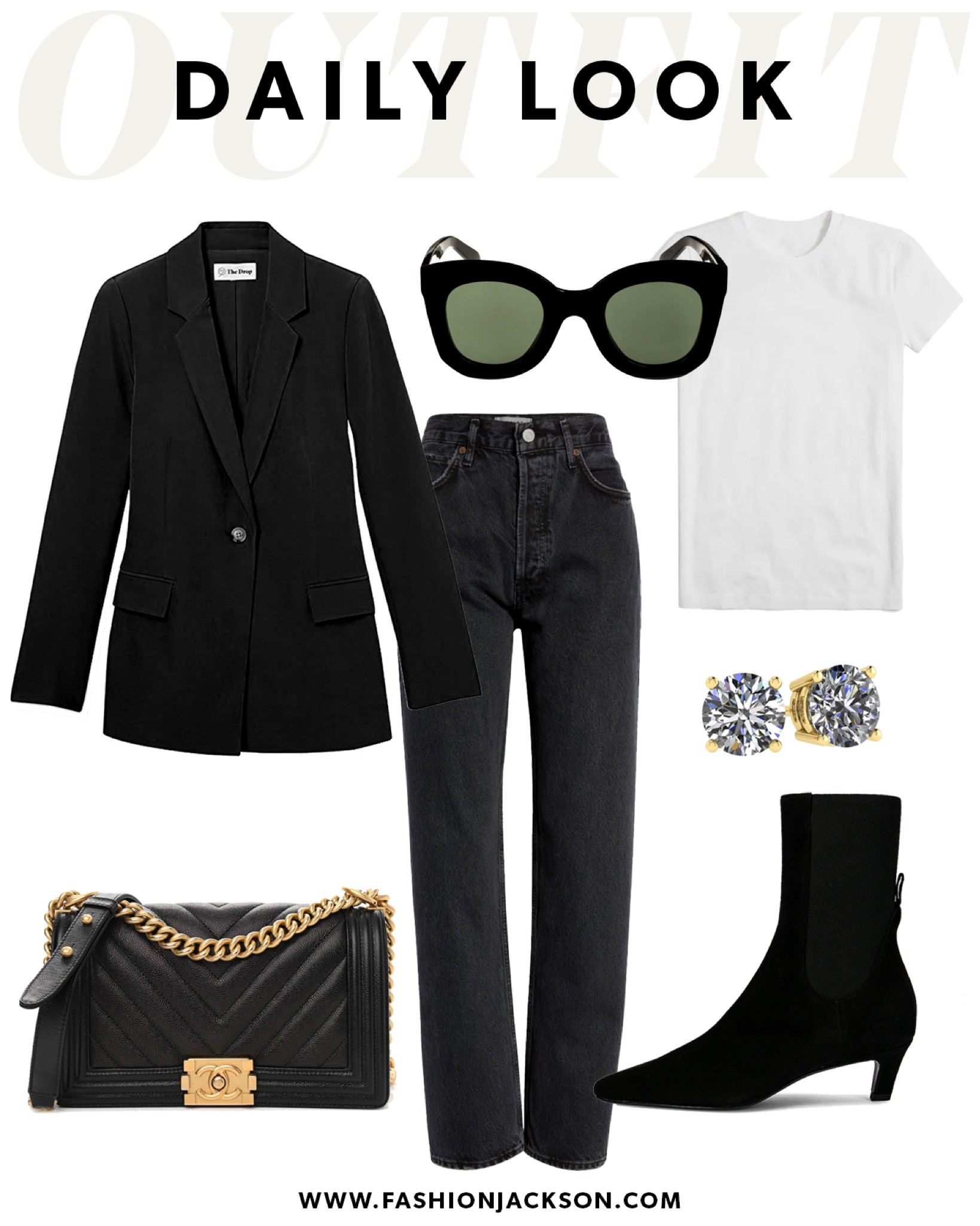 Black blazer outfit, black jeans outfit, black booties outfit, Chanel handbag, white tshirt outfit, workwear, business casual 

#LTKSeasonal #LTKstyletip #LTKworkwear