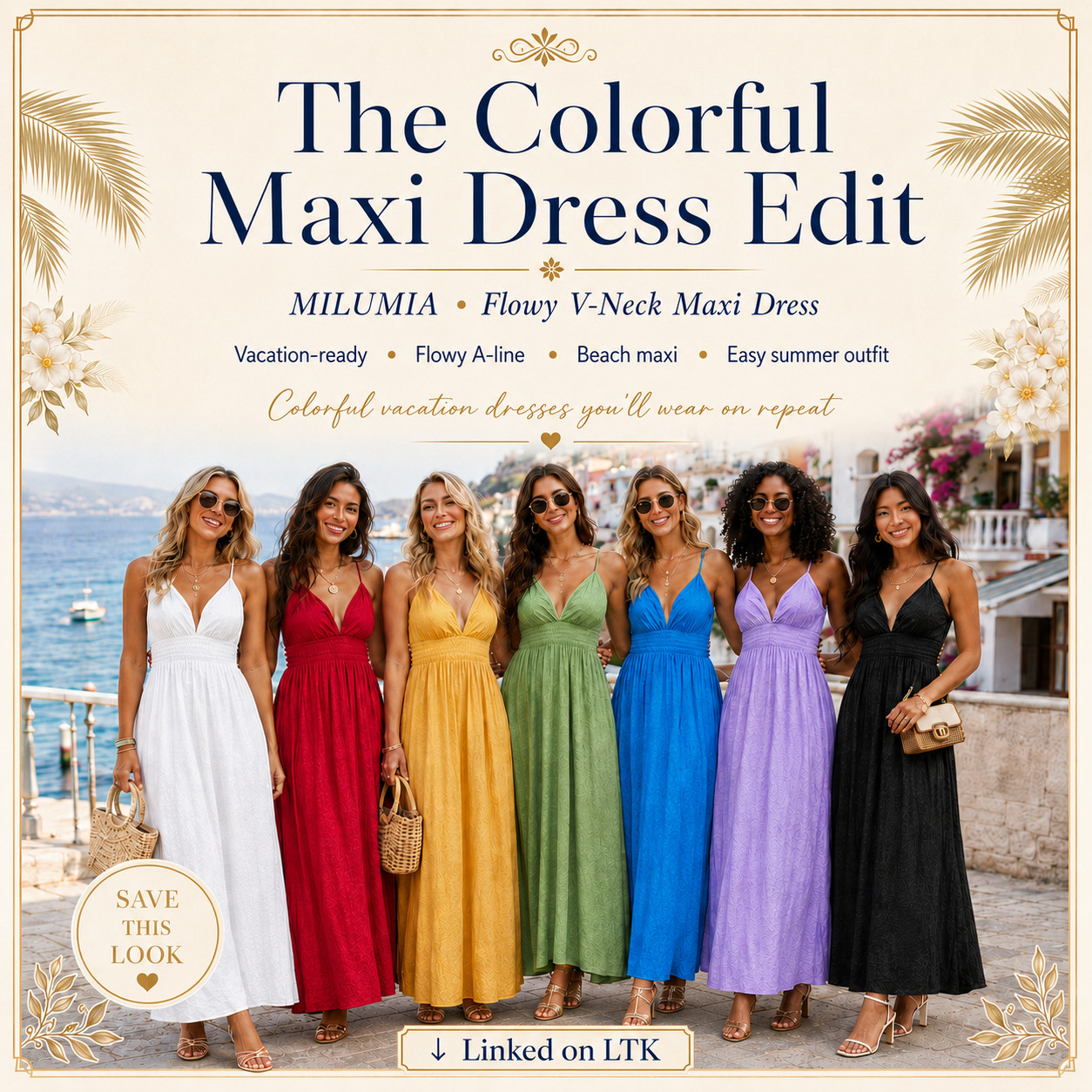 MILUMIA Summer Chic | V Neck Spaghetti Strap A-Line Boho Maxi Dresses ☀️ 

Colorful maxi dresses that make summer outfits feel effortless, flattering, and instantly vacation-ready!!

These MILUMIA flowy maxi dresses are such good Amazon fashion finds if you want an easy summer dress that feels feminine, comfortable, and polished without needing much styling.

The V-neckline, flowy A-line shape, backless detail, spaghetti straps, and colorful vacation-ready shades are what make this dress stand out — perfect for beach trips, resort dinners, brunch, summer parties, bridal showers, date nights, cruise outfits, and warm-weather vacation plans.

What I love about this is that it gives “full outfit” energy with almost zero effort!!

The longer maxi length makes it feel more elevated, while the bright color options make it easy to choose your vibe — white for bridal or beachy, red for bold, yellow for sunny, green for fresh, blue for coastal, purple for soft and feminine, or black for classic vacation nights.

Pair it with sandals, wedges, a raffia bag, sunglasses, gold jewelry, a straw hat, or a lightweight denim jacket for an easy beach-to-dinner, brunch-to-vacation, or summer night outfit.

I did the digging for you — if you’ve been wanting cute Amazon dresses, colorful maxi dresses, flowy vacation dresses, V-neck sundresses, beach maxi dresses, resort wear, or affordable summer dresses that still look elevated, this MILUMIA dress is one I’d check first before colors and sizes start moving!!

📌 SAVE this for summer vacations, beach dinners, and easy Amazon dress finds.

↓ Everything is linked!

#LTKActive #LTKSaleAlert #LTKTravel