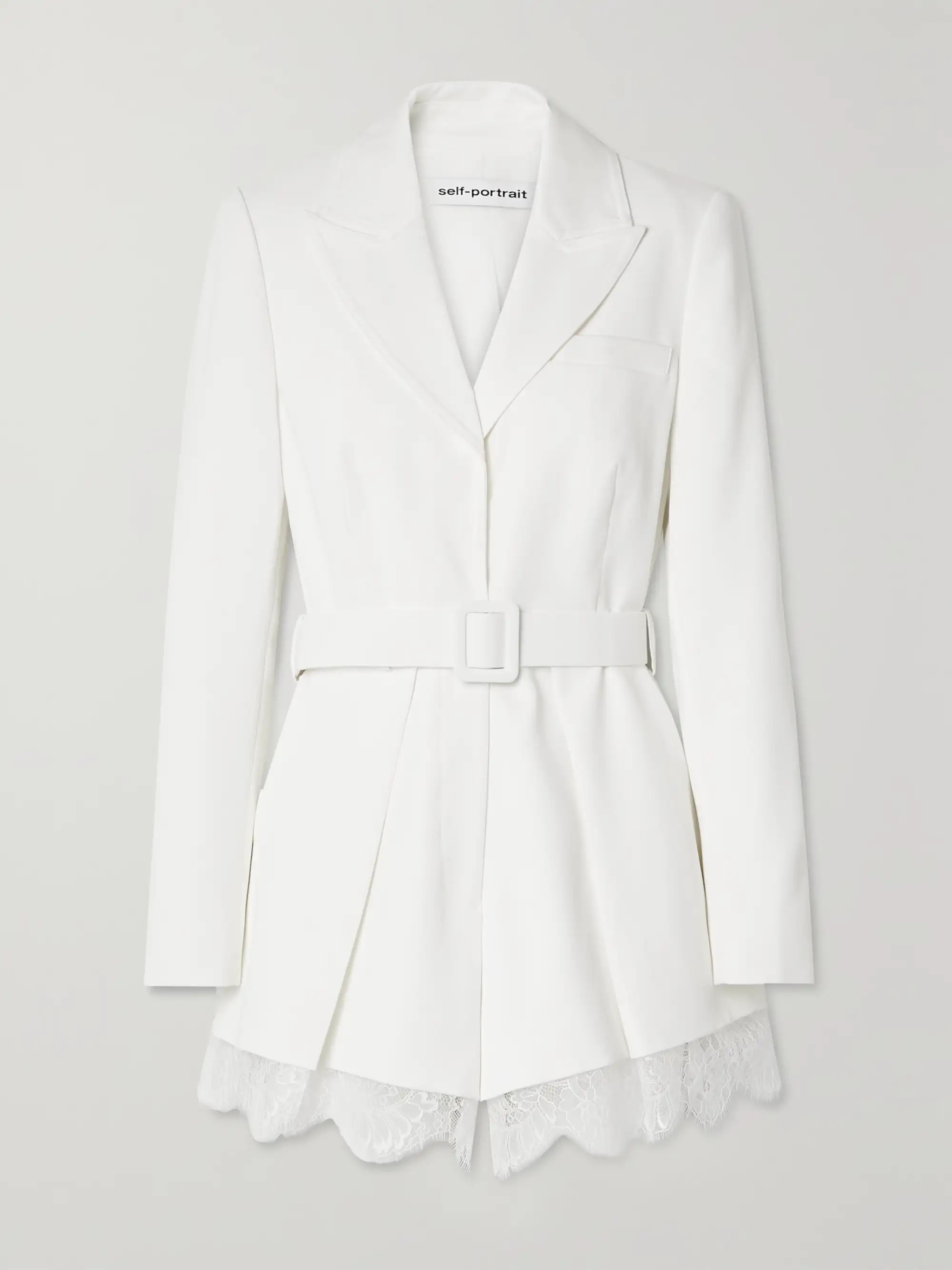 Lace and satin-trimmed crepe playsuit | NET-A-PORTER (US)