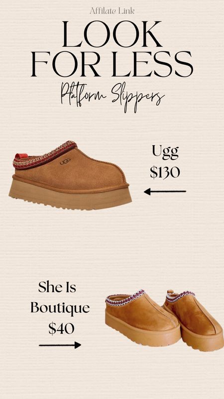 Tazz Uggs slippers look for less!

Uggs dupe, platform slippers

#LTKshoecrush