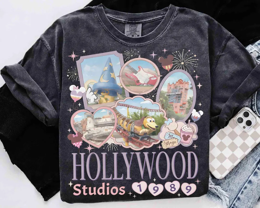 Vintage Disney Hollywood Studios Comfort Color Shirt, Slinky Dog Dash Star Wars Fantasia Hollywoo... | Etsy (Global)