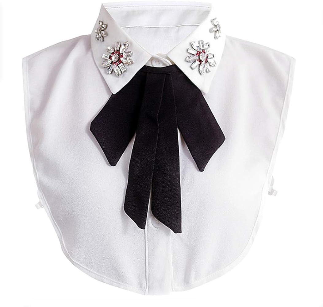 YAKEFJ Women’s Peter Pan Detachable Shirt Dickie Blouse Fake False Collar | Amazon (US)