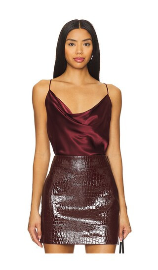 Calista Cowl Neck Cami in Dark Wine | Revolve Clothing (Global)