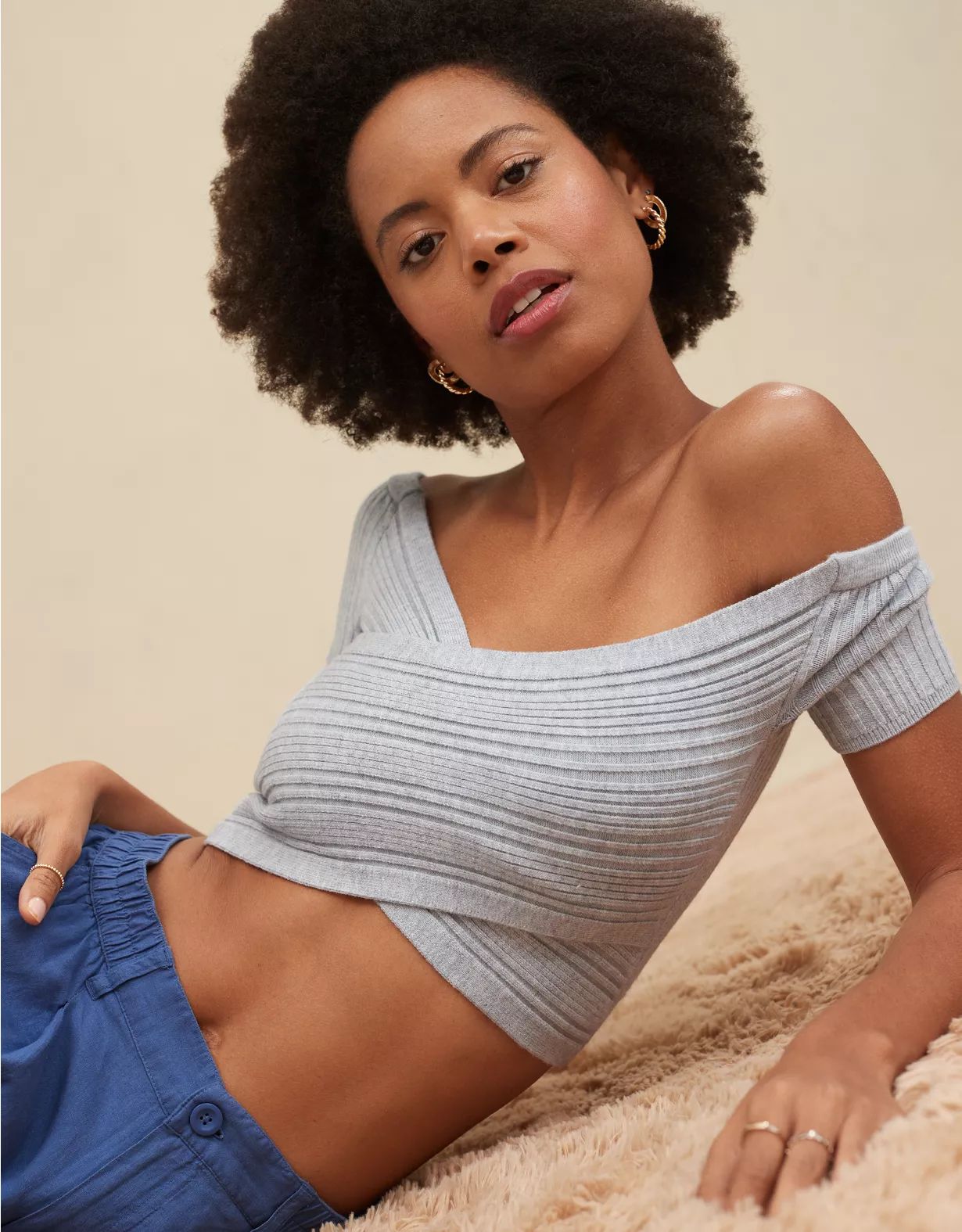 Aerie Reversible Sweater Cropped Top | Aerie