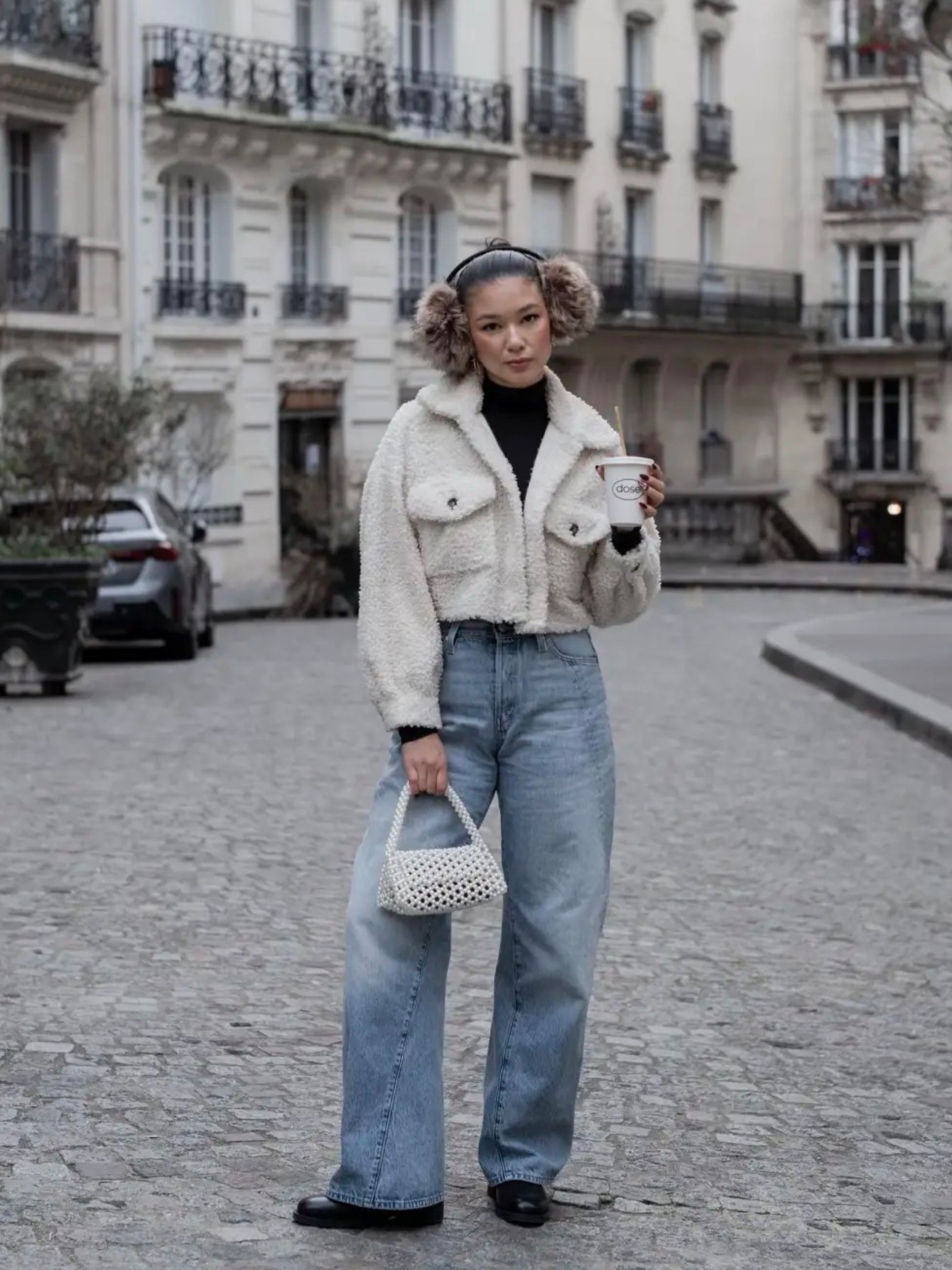 Teddy and Denim - Wandering with my Matcha through Parisian alleys and capturing Christmas lights 🎄🍵✨