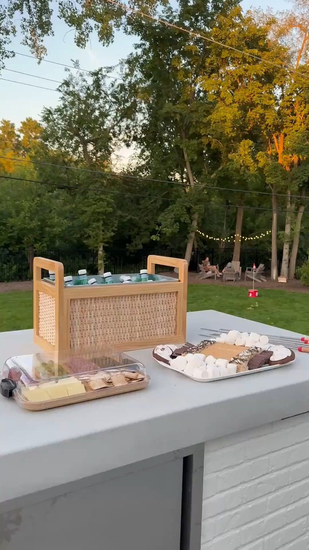 #ad Sharing some recent @Wayfair purchases we’ve been loving for summer entertaining!! My girls just got home from overnight camp and wanted a fire night with friends! Wayfair was my go to for  creating the perfect summer night vibes!! 🔥🍫 #wayfair #wayfairpartner